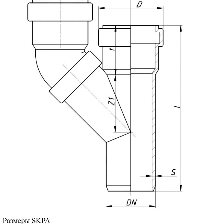 Тройник бесшумный параллельный PP-MD Ostendorf Skolan Safe SKPA DN 110/110 2