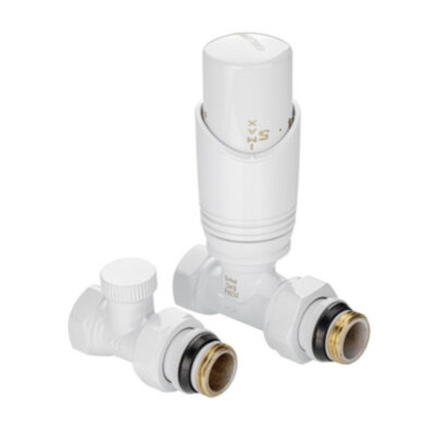 Комплект терморегулирующего оборудования Valtec VT.046 1/2" DN 15 PN 10 для радиатора прямой, белый