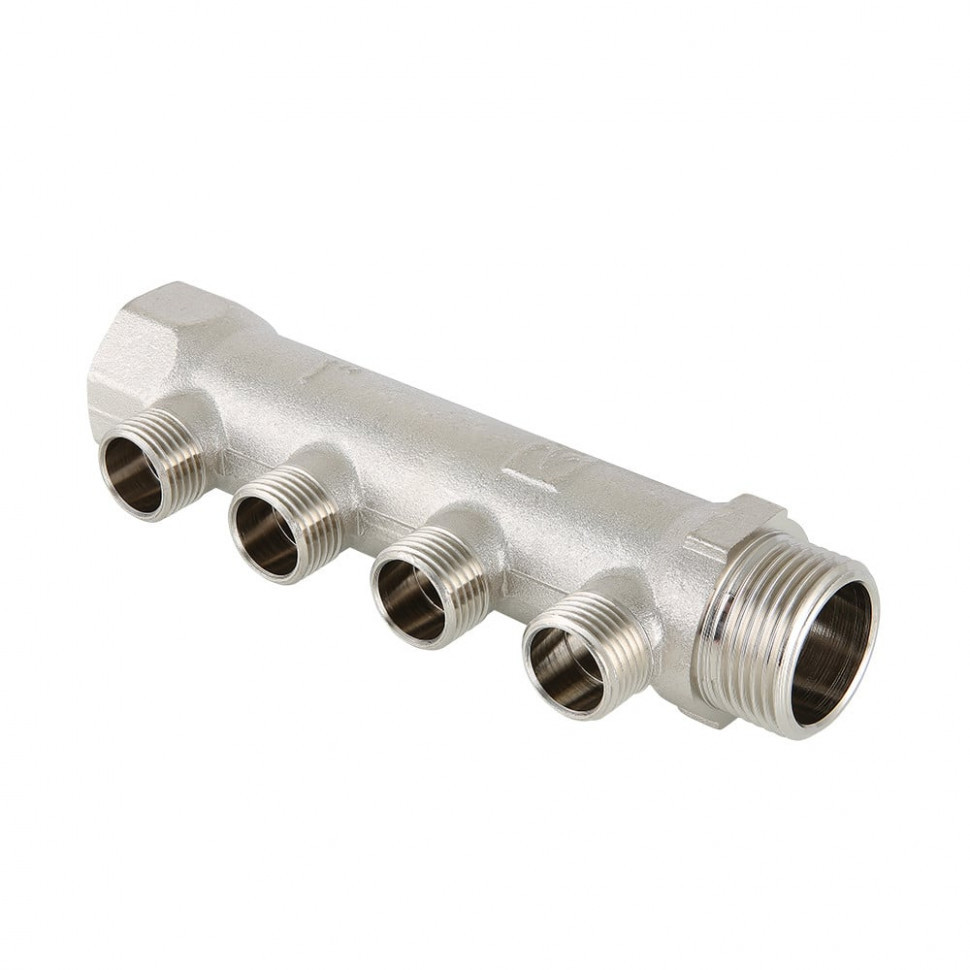 Коллектор распределительный VALTEC VTc.500.N.0604 4 отвода ВР-НР 1"x1/2" DN 25 PN 16 без регулировки