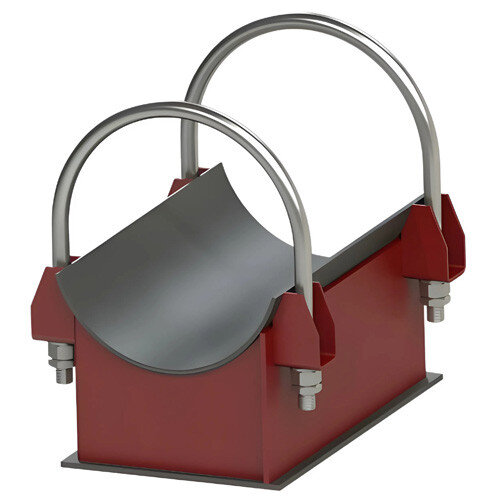 Опора Дн 465 11 ОСТ 108.275.30-80 скользящая двуххомутовая углеродистая сталь, АЭС