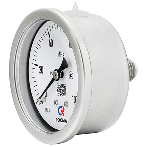 Манометр РОСМА ТМ-321Т.00 (0...100 МПа) Дкорп=63мм кл. 1,5 G1/4" коррозионностойкий виброустойчивый осевой 00000041079