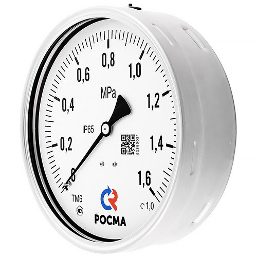 Вакуумметр РОСМА ТВ-620ТЭ.00 (-0,1...0 МПа) Дкорп=150мм кл. 1,0 M20x1,5 виброустойчивый (готовый к гидрозаполнению) эксцентрический УТ-00050068
