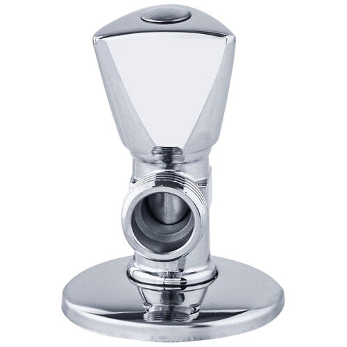 Клапан (вентиль) угловой для бытовых приборов латунный Aquasfera 1071 DN 15 PN 10 резьба - 1/2"х3/8", покрытие - хром, с отражателем, резьбовой НР-НР, маховик хромированный, 1071-03