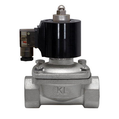 Клапан электромагнитный (соленоидный) двухходовой Росма СК-11-25-НЕРЖ Ду 25, G1", прямого действия, нормально закрытый, 220В, нержавеющая сталь, мембрана NBR, 00000024082