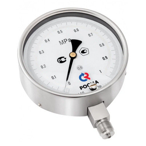 Манометр РОСМА ТМ-621РМТИ.00 (0...25 MПa) Дкорп=150мм кл. 0,6 M20x1,5 ЗП коррозионностойкий виброустойчивый радиальный УТ-00048183