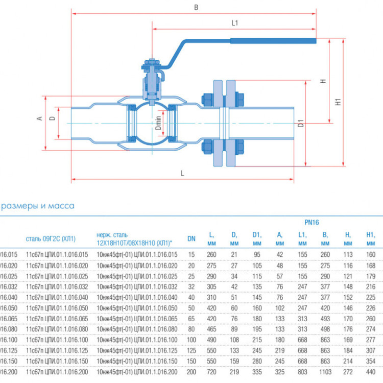 Кран шаровой изолирующий Маршал 10нж45фт-01 ЦПИ.01.1 DN 50 PN 16 полнопроходной под приварку 2