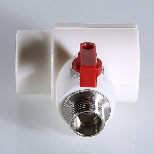 Тройник переходной VALTEC VTp.781 DN 40x20x40 3/4" PN 25 с шаровым краном комбинированный полипропиленовый