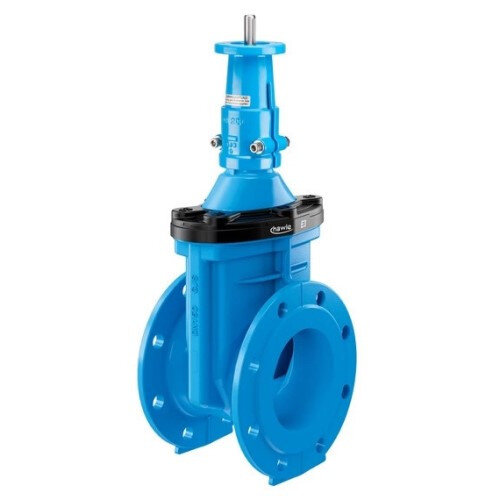 Задвижка HAWLE 4000ELE3 DN 300 мм PN 10 фланцевая клиновая чугунная с переходником для э/привода с обрезиненным клином