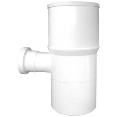 Отводящий патрубок для унитаза HL202 DN110, с дополнительным отводом DN50, белый