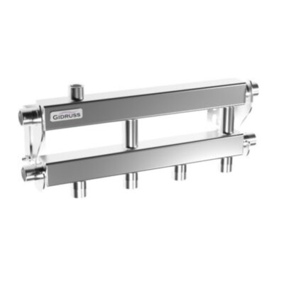 Коллектор распределительный GIDRUSS MKSS-40-3D 2-х контурный НР 3/4" Ду 20 Ру 6 модульный