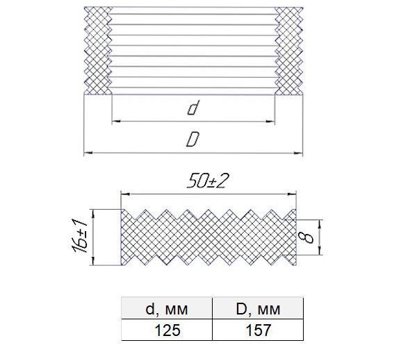 Манжета стенового ввода МСВ 125