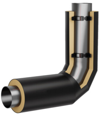 Отвод стальной в изоляции ППУ-ПЭ 90 градусов 32х3,0/90