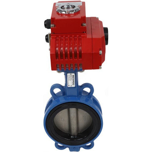 Затвор дисковый чугунный Benarmo DN 125 PN 16 поворотный межфланцевый с электроприводом QB-120 230В диск чугун