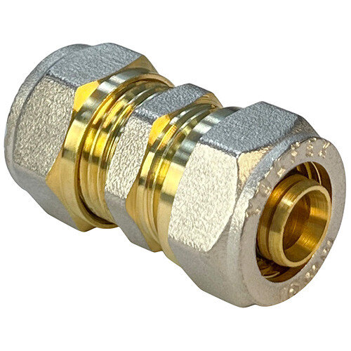 Соединитель обжимной VALFEX VF.303.N Ду 26 Ру 25 никелированный латунный