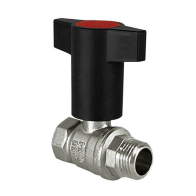 Кран шаровый VALFEX STANDART VF.236 ВР-НР 3/4" Ду 20 Ру 40 c красной ручкой никелированный латунный