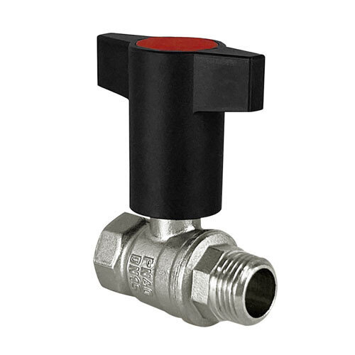 Кран шаровый VALFEX STANDART VF.236 ВР-НР 3/4" Ду 20 Ру 40 c красной ручкой никелированный латунный