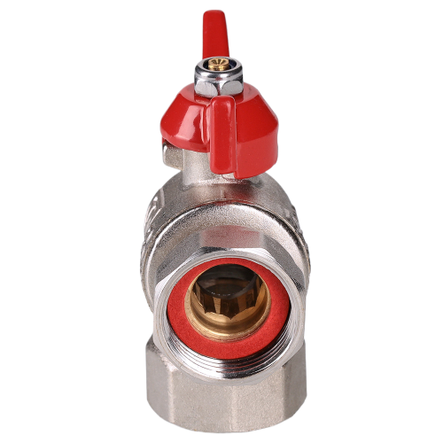 Кран шаровой VALTEC 1/2" Ду15 Ру25 угловой с накидной гайкой и внутренней резьбой (короткий) VT.266.NS.0404