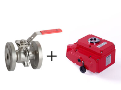 Кран шаровой нержавеющий РАШВОРК 7528 Ду50 Ру40 с электроприводом РАШВОРК 900-220В фланцевый полнопроходный