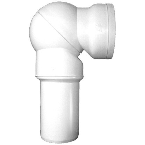 Отводящий патрубок для унитаза HL209.WE DN90 с поворотным шарниром на 90 градусов, белый