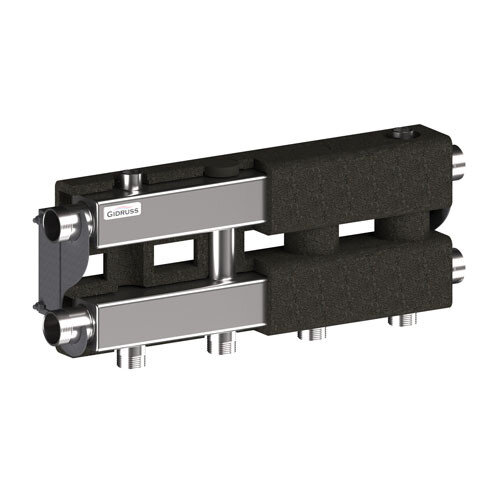 Коллектор распределительный GIDRUSS MKSS-100-2.EPP 2-х контурный НР 1 1/4"x1" Ду 32 Ру 6 модульный в термоизоляции