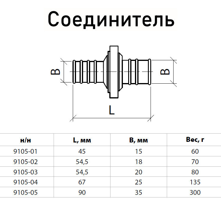 Соединитель для шланга латунный Aquasfera 9105-02 DN 18 PN 25 разъёмный, 9105-02 4