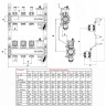 Коллекторная группа VALTEC VTc.586.EMNX.0602 2-х контурный ВР-НР 1"x3/4" DN 25 PN 8 с регулирующими клапанами и расходомерами 2