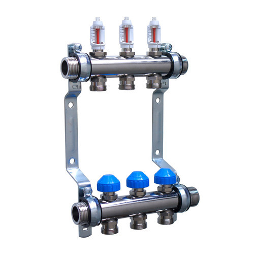 Коллекторная группа Watts HKV 2013A-VA 3-х контурный НР 1"x3/4" DN 25 PN 6 с регулирующими клапанами расходомеры 1
