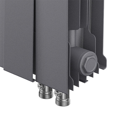 Радиатор биметаллический Royal Thermo PianoForte 300 VDR (8 секций) Silver Satin