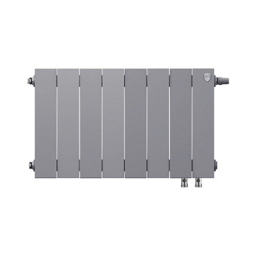 Радиатор биметаллический Royal Thermo PianoForte 300 VDR (8 секций) Silver Satin