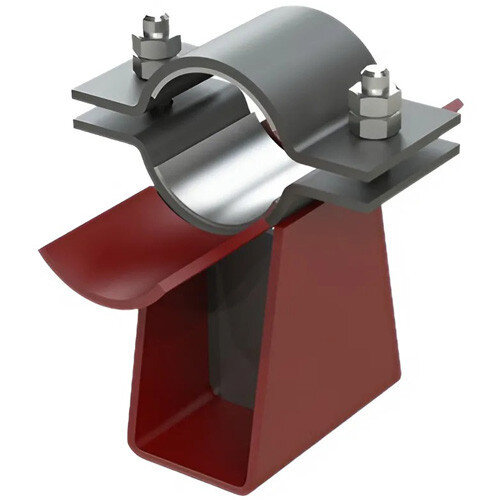 Опора Дн 16 Л8-512.000-01 неподвижная с плоским хомутом коррозионно-стойкая сталь