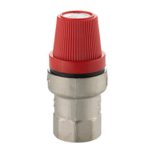 Клапан предохранительный VALTEC VT.0490.N.0430 1/2" DN 15 PN 10 пружинный с фиксированной настройкой 0,3 МПа, латунный с никелевым покрытием
