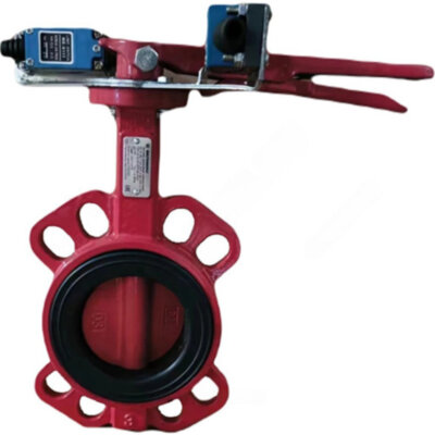 Затвор дисковый чугунный Benarmo FBV-A DN 125 PN 10/16 поворотный межфланцевый с рукояткой с концевыми выключателями EURO