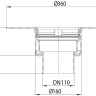 Корпус кровельной воронки HL62.1P/1-KK DN110 вертикальный выпуск, без листвоуловителя HL062.1E и HL170 2
