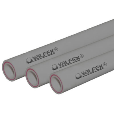 Полипропиленовая труба VALFEX 20х3,4х2000 PN 20 SDR 7,4 армированная стекловолокном серая