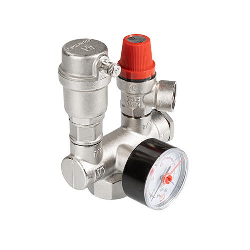 Группа безопасности VALTEC VT.460.0.0 1'' (0…10 бар) DN 25 PN 10 для котла, латунная с никелевым покрытием 8
