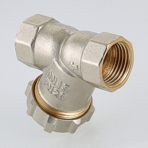 Фильтр механической очистки VALTEC VT.193 ВР 1" DN 25 PN 20 косой с заглушкой латунный 6