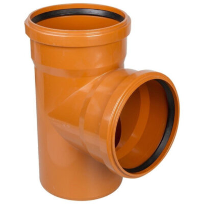 Тройник наружная канализация ПП (PP-B) рыжий d160x160х45гр