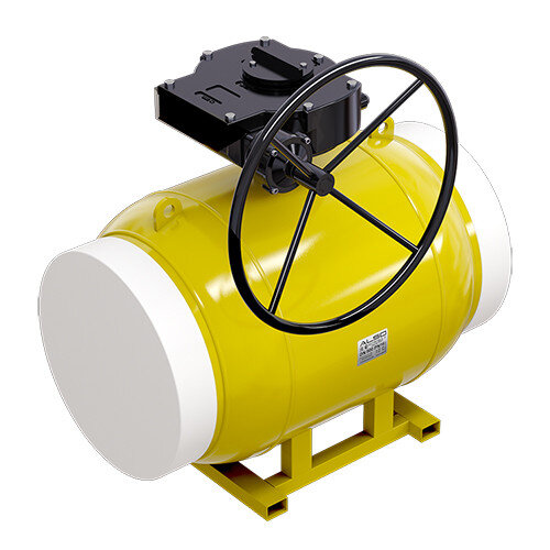 Кран шаровой газовый ALSO КШ.П.П.GAS.500.25-01 Ду 500 Ру 25 с редуктором полнопроходный под приварку