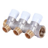 Коллектор распределительный STOUT SMB 6852 3 отвода ВР-НР 3/4"х1/2" DN 20 PN 10 с запорными клапанами плоское уплотнение 1