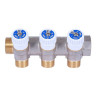 Коллектор распределительный STOUT SMB 6852 3 отвода ВР-НР 3/4"х1/2" DN 20 PN 10 с запорными клапанами плоское уплотнение 2