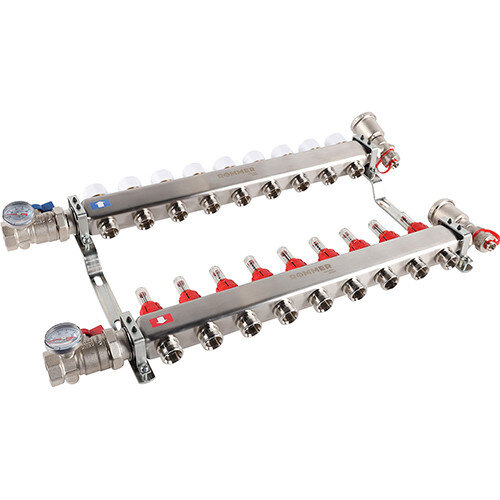 Коллектор ROMMER в сборе с расходомерами 9 выходов