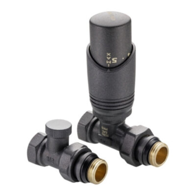 Комплект терморегулирующего оборудования Valtec VT.046 1/2" DN 15 PN 10 для радиатора прямой, серый