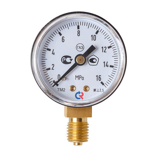 Манометр РОСМА ТМ-210Р.00 (0...40 МПа) Дкорп=50мм кл. 2,5 М12х1,5 газ, заводской номер, сварочный общетехнический радиальный 00000012545