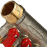 Коллектор распределительный STOUT SMB 6200 3 отвода ВР-НР 1"х1/2" DN 25 PN 10 с шаровыми кранами красная рукоятка 3