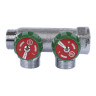 Коллектор распределительный STOUT SMB 6850 2 отвода ВР-НР 3/4" DN 20 PN 16 с регулирующими клапанами 2