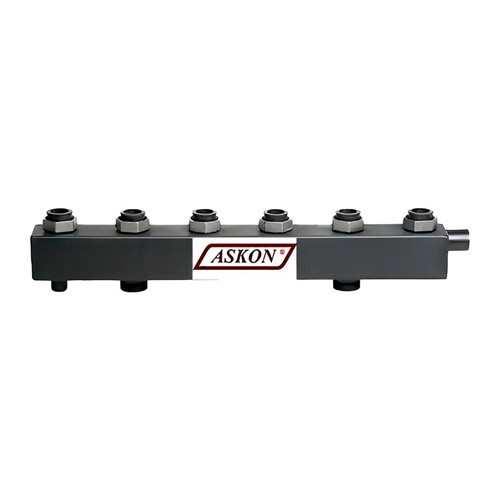 Коллектор распределительный Askon Стандарт+ КК-40F/125/40/2+1 3-х контурный ВР-НР 1 1/2" Ду 40 Ру 6 без теплоизоляции