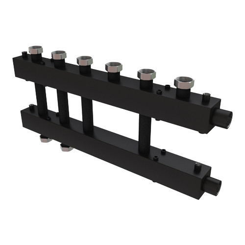 Коллектор распределительный Askon Дублер+ КК-40F/125/40/3+3D 6-ти контурный ВР-НР 1 1/2" Ду 40 Ру 6 без теплоизоляции 1