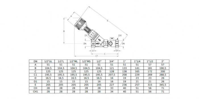 Клапан Cim 736 1/2" L Ру 20 балансировочный Cimberio