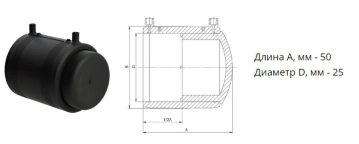 Заглушка э/с 25 мм SDR 11 ПЭ100 электросварная