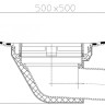 Корпус кровельной воронки HL64H/7-K DN75 горизонтальный выпуск, полимербитумное полотно 2